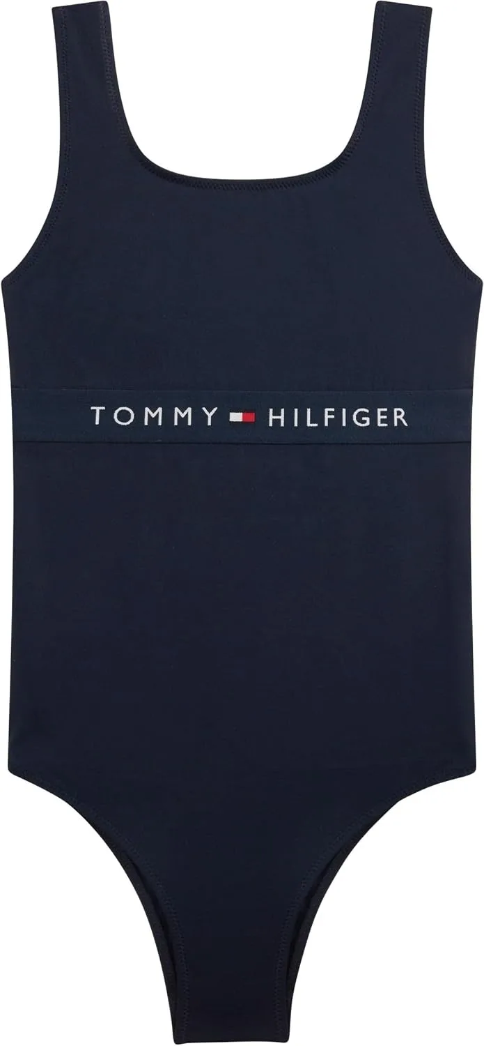 Tommy Hilfiger ▫️ Square Neck One Piece Ug0ug00822 Fato de banho com costas redondas para meninas