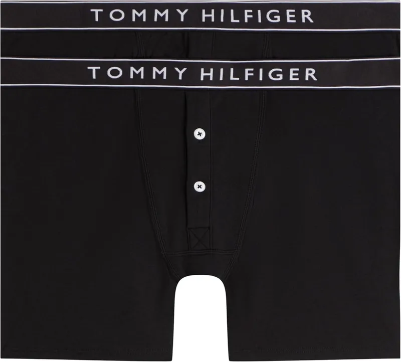 Tommy Hilfiger ▫️ Boxer com fecho de botões, 2 unidades, Um0um03879, Cuecas tipo boxer para homem (Conjunto de 2)