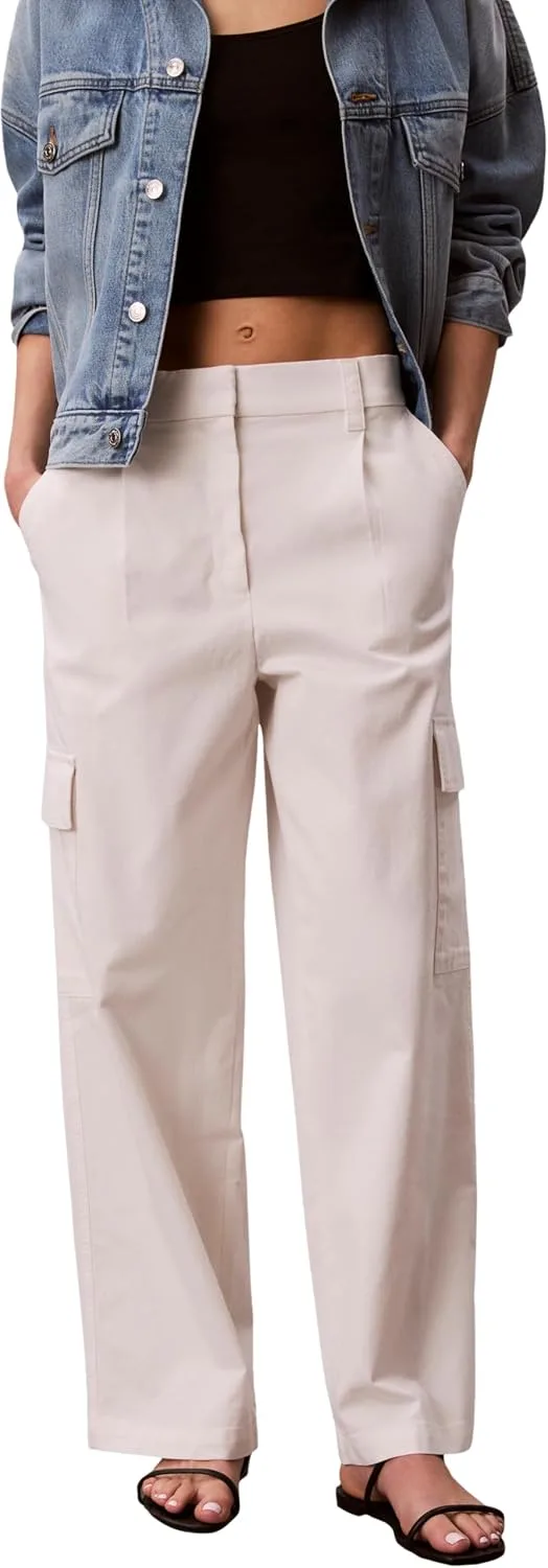 Calvin Klein ▫️ Calças Cargo Cotton Ewaist Lv047f623g - Calças casuais para mulher