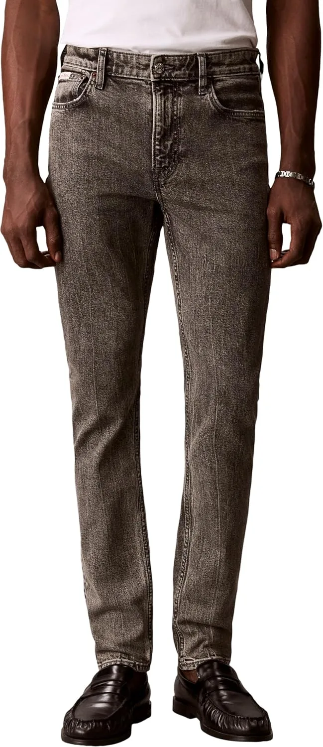 Calvin Klein ▫️ Slim Taper Oyster Grey Jean Lv04rf928g - Calças de ganga para homem
