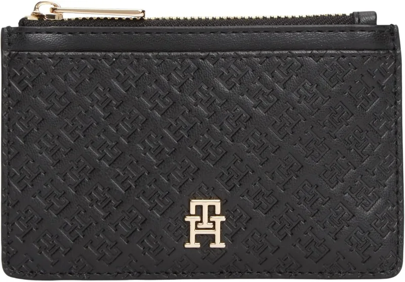 Tommy Hilfiger ▫️ TH Icon Long CC Holder Mono Aw0aw18477, Porta-cartões para mulher, Preto (Preto), Tamanho único