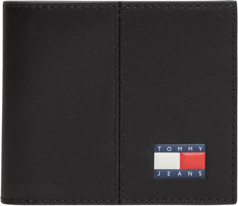 Tommy Jeans ▫️ TJM Heritage CC AM0AM14281 - Carteira dobrável para homem, cor preta (preto), tamanho único