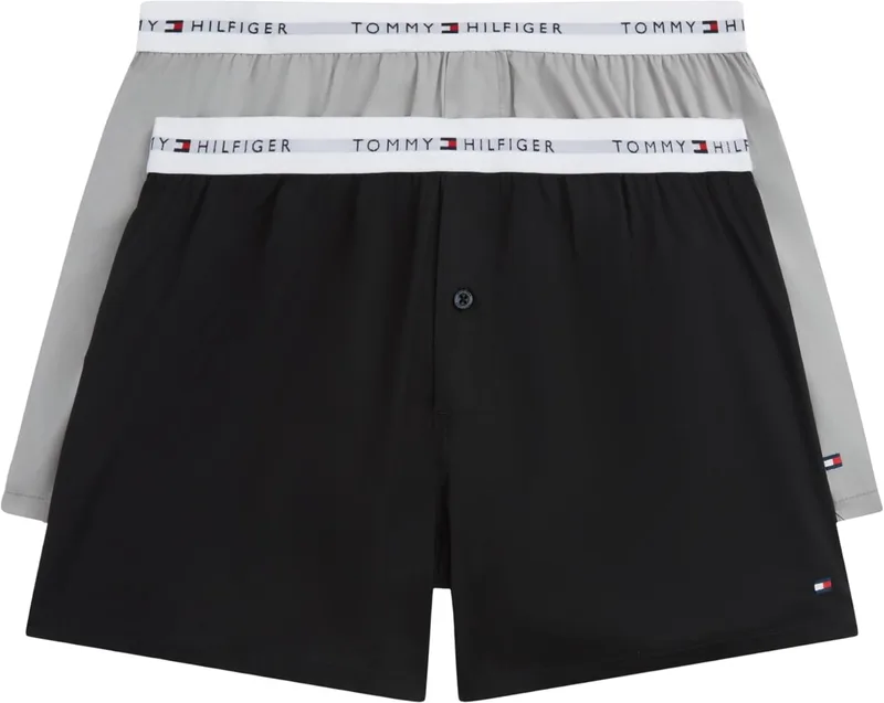 Tommy Hilfiger ▫️ 2p Woven Boxer Um0um03871 Cuecas tipo boxer para homem (conjunto de 2)