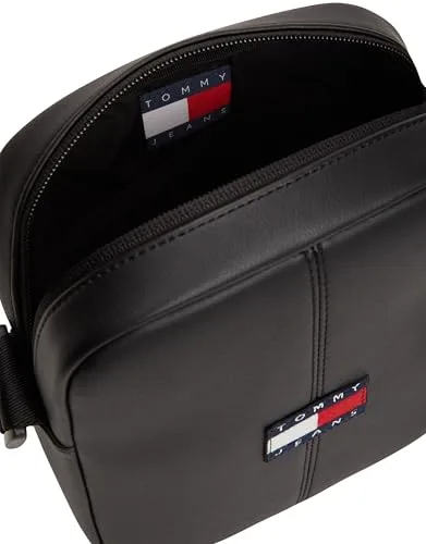 Tommy Jeans ▫️ Mala a tiracolo para homem «Daily Reporter» com fecho de correr, Preto (Black), Tamanho único 5