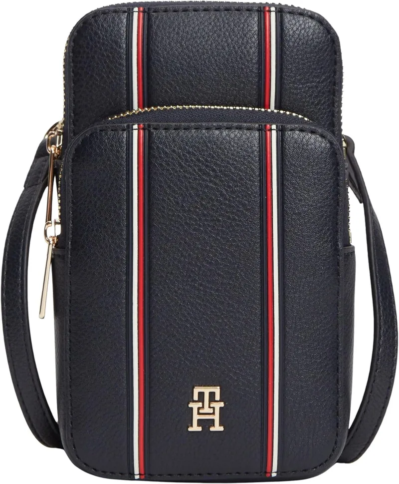 Tommy Hilfiger ▫️ TH Icon Phone Pouch Corp Aw0aw18659, Outros acessórios pequenos para mulher, Azul (azul espacial), Tamanho único