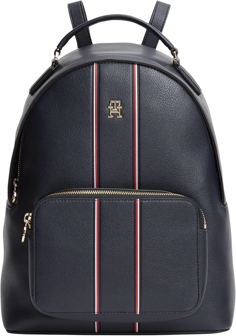 Tommy Hilfiger ▫️ Th Daily Backpack Corp AW0AW18851 - Mochila para mulher, cor azul (Space Blue), tamanho único