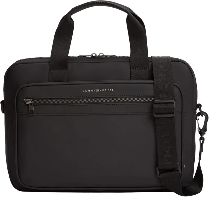 Tommy Hilfiger ▫️ Th Repreve - Saco para computador AM0AM14149 para homem, cor preta (preto), tamanho único
