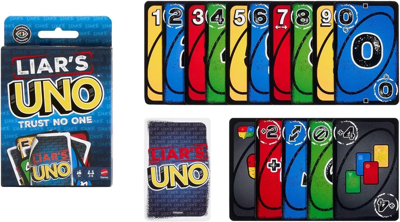 Mattel Games ▫️ Liar's UNO, Jogo de Cartas, 7+, 2-10 jogadores