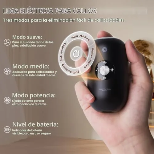 FIVAVA ▫️ Lima Elétrica para Pés com Calosidades, Kit de Pedicure Elétrico Profissional para Cuidados com os Pés, Remove Calosidades e Calos, Lima Elétrica para Pés com 2 Cabeças de Esmerilagem 316F (Preto) 2