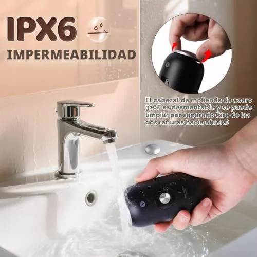 FIVAVA ▫️ Lima Elétrica para Pés com Calosidades, Kit de Pedicure Elétrico Profissional para Cuidados com os Pés, Remove Calosidades e Calos, Lima Elétrica para Pés com 2 Cabeças de Esmerilagem 316F (Preto) 6