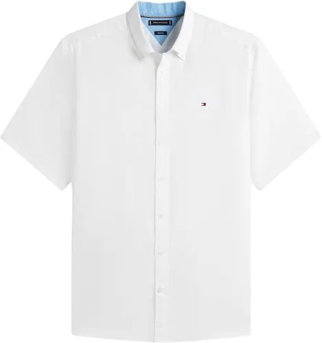 Tommy Hilfiger ▫️ BT-cl Linen BLND Solid SS RF S-b Mw0mw44062 Camisa de manga curta para homem 6
