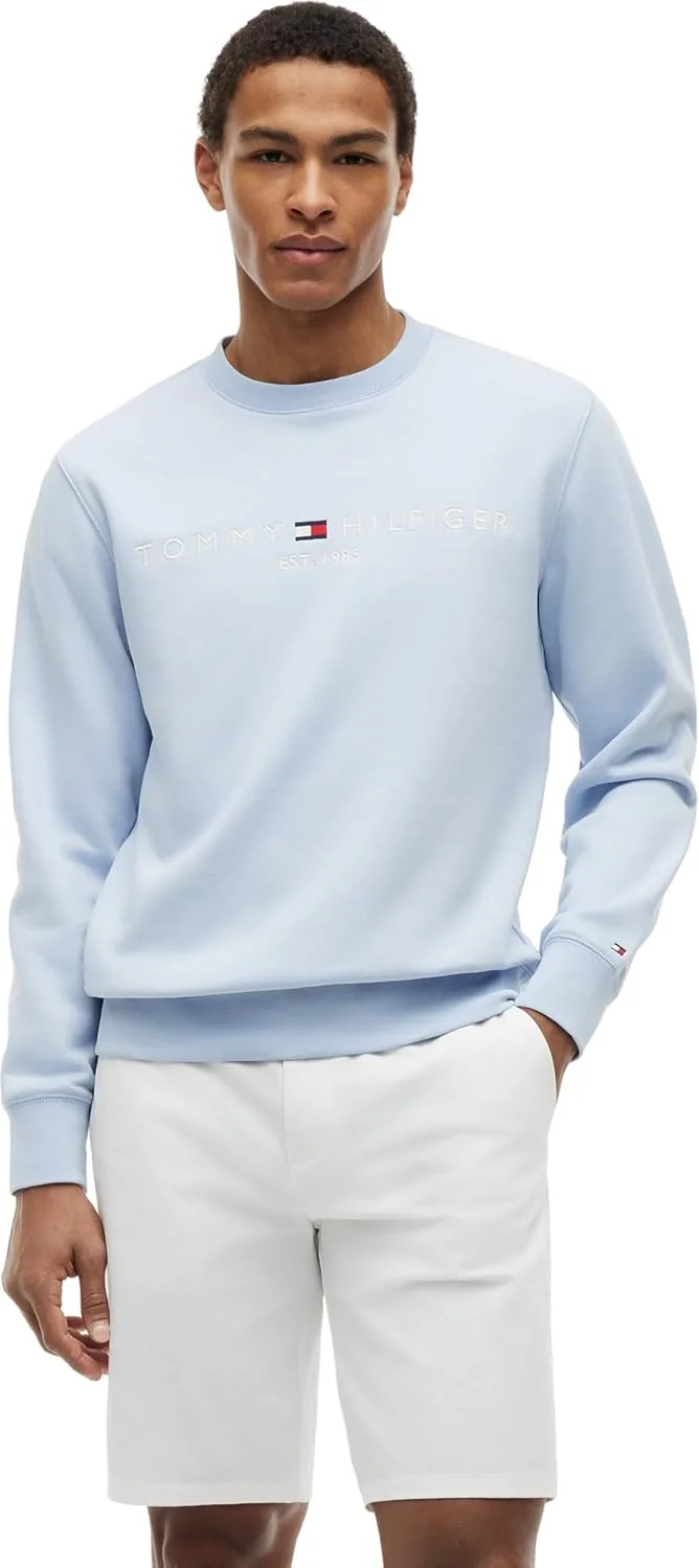 Tommy Hilfiger Tommy Logo Sweatshirt Mw0mw11596 Sweatshirt sem botões, Azul (Breezy Blue), XL para homem