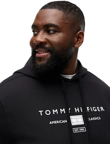 Tommy Hilfiger ▫️ Camisola de homem da marca Mono com bolso canguru, preta (Black), 2XL 3