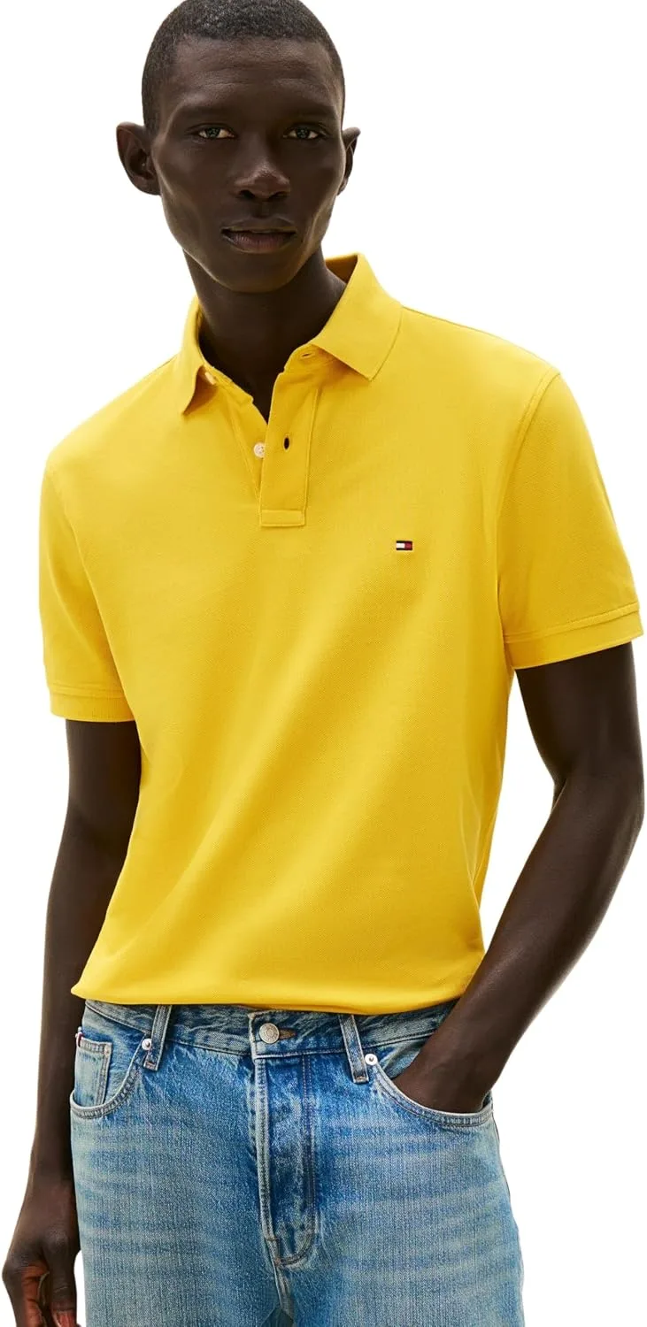 Tommy Hilfiger ▫️ Polo de manga curta para homem 1985, corte regular