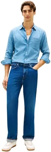 Tommy Hilfiger ▫️ Relaxed Straight River Ike Blue Mw0mw42328 - Calças largas para homem 5