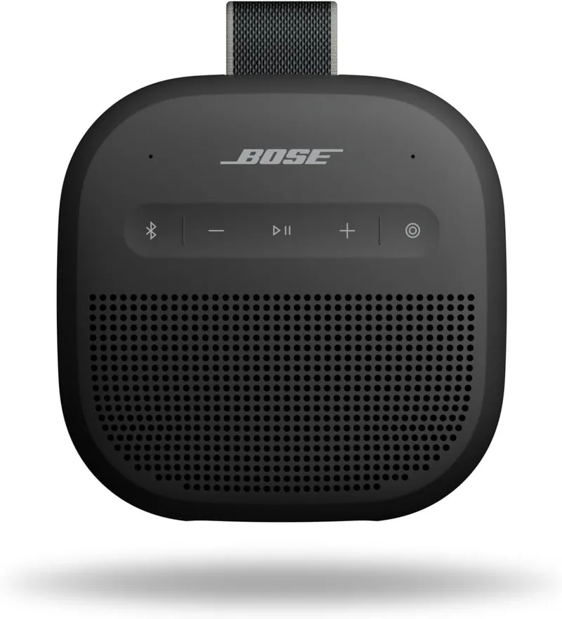 Altifalante Bluetooth portátil Bose SoundLink Micro (2.ª geração), altifalante sem fios para exteriores, autonomia da bateria até 12 horas, à prova de água e de pó, preto
