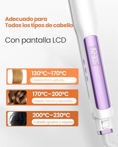 Faszin ▫️ Alisador de Cabelo Profissional 2 em 1, Titânio Iónico, Ecrã LCD de 20s 5