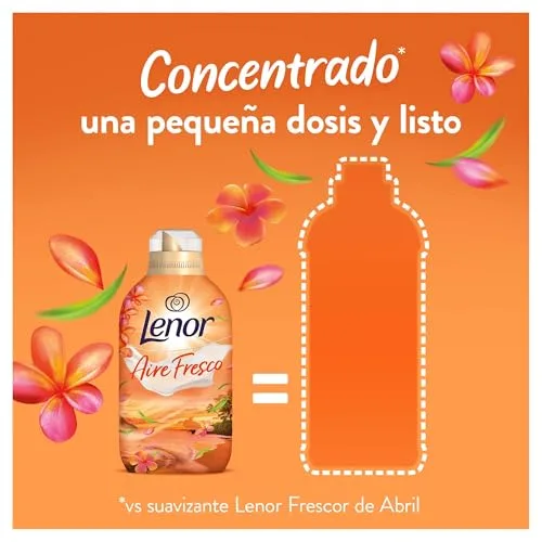 LENOR ▫️ Aire Fresco – Amaciador de roupa, 400 lavagens, Flores Tropicais, 400 lavagens, embalagem de 8, frescura que resiste à secagem em ambientes húmidos ou sob sol intenso 6