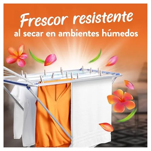 LENOR ▫️ Aire Fresco – Amaciador de roupa, 400 lavagens, Flores Tropicais, 400 lavagens, embalagem de 8, frescura que resiste à secagem em ambientes húmidos ou sob sol intenso 7