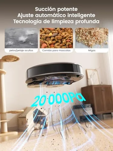 Lefant ▫️ M3 MAX – Robô Aspirador e Esfregador de Pisos com Base de Esvaziamento Automático, Tudo-em--Um 20 000 Pa, autonomia de 210 minutos, esvaziamento automático de 3,2 L, lavagem/secagem automática do esfregão, esfregões eleváveis, Wi-Fi/Alexa/iWatch/aplicação 2
