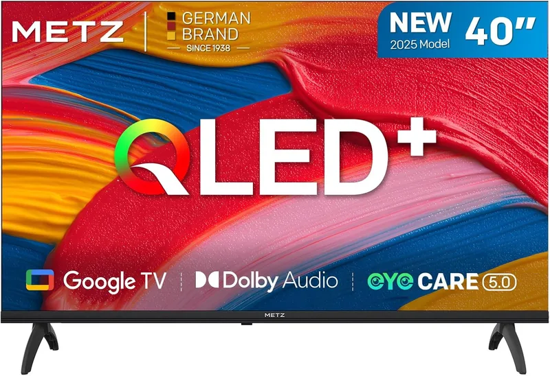 Metz ▫️ TV Smart TV de 40 polegadas, 40MQF7000Z, QLED, Smart TV de 40 polegadas, HDR10, Dolby Audio, Bluetooth 5.1, Preto (DVB-T/T2/S/S2/C ATV, Ci+) 2025