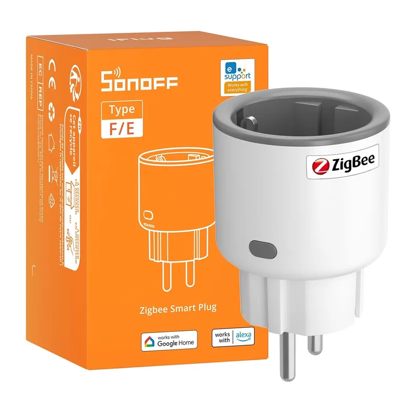 SONOFF ▫️ S60ZBTPF Tomada Inteligente Zigbee - Controlo Remoto, Monitorização de Energia, Temporizador, Proteção contra Sobrecarga, Repetidor Zigbee, eWeLink