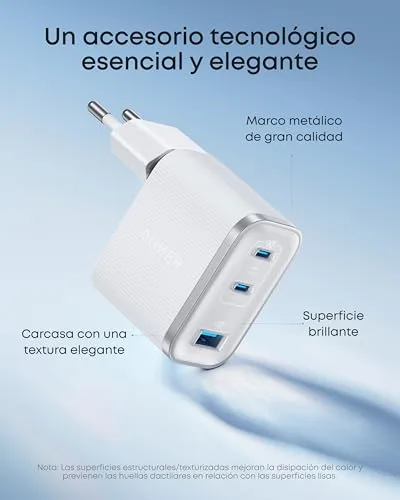 Anker ▫️ Carregador Nano USB-C de 70 W com 3 portas, dobrável, GAN 5