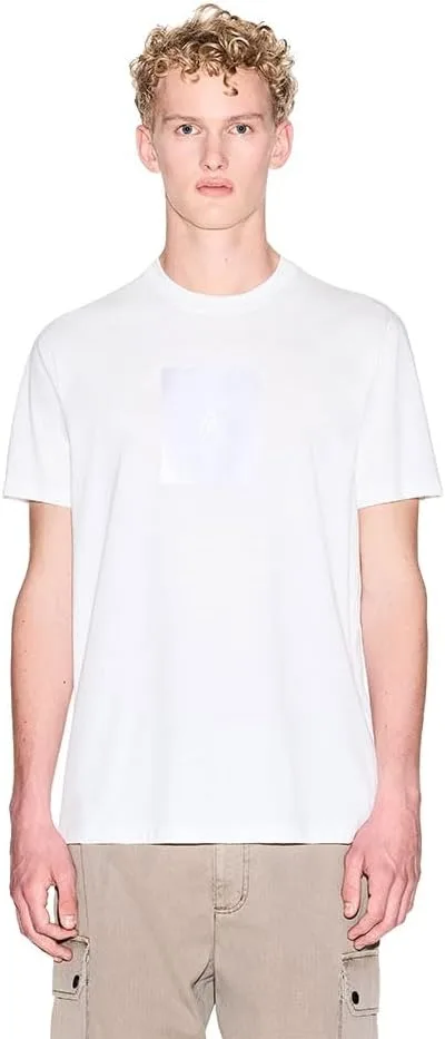 Armani Exchange ▫️ Camiseta masculina One Block Up, com logótipo em borracha e cetim (pacote de 1)
