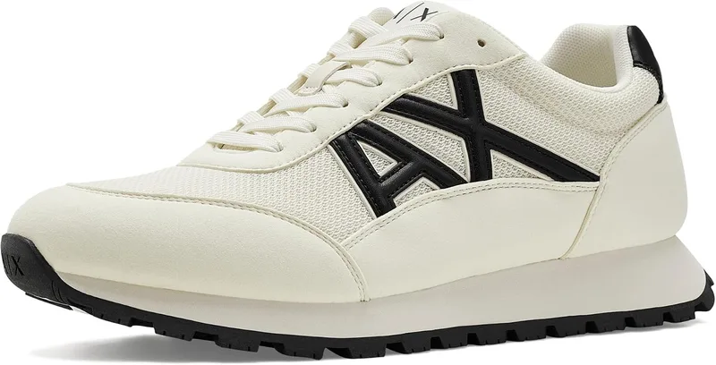 Armani Exchange ▫️ Ténis com motivos geométricos do logótipo na lateral - Homem