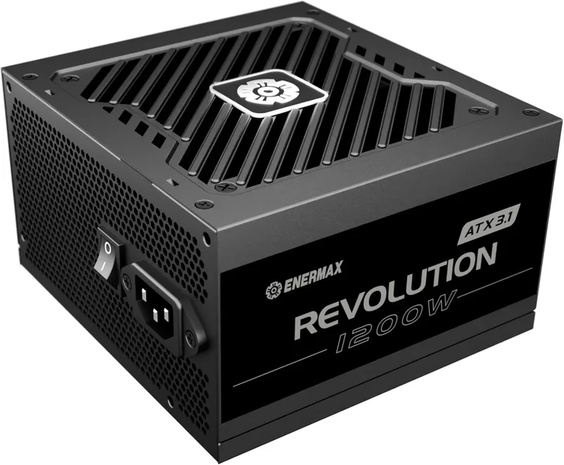 enermax ▫️ Revolution ATX 3.1 1200 W | Fonte de alimentação para PC ATX 3.1 totalmente modular | PCIe 5.1 | 80 Plus Gold | Ventilador de 120 mm | Condensador 105 °C japonês | ERS1200EWT -V2