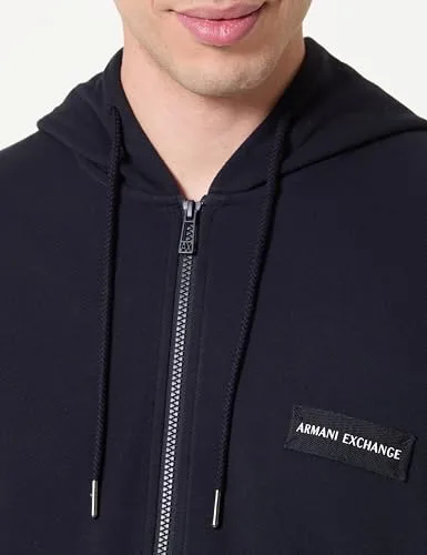 Armani Exchange ▫️ corte reto e largo, logótipo bordado, fecho de correr metálico – Camisola com capuz para homem (pacote de 1) 2