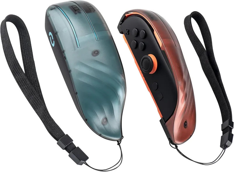 Blade ▫️ Adaptador de rato para Joy-con Switch 2, conjunto de 2, esquerda/direita, punho ergonómico para comandos Nintendo Switch 2, acesso aos botões, vermelho/azul, maior precisão, modo de rato