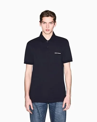 Armani Exchange ▫️ Polo monocromático para homem com logótipo bordado 2