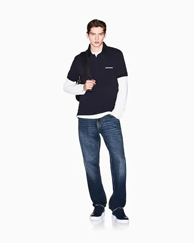 Armani Exchange ▫️ Polo monocromático para homem com logótipo bordado 4