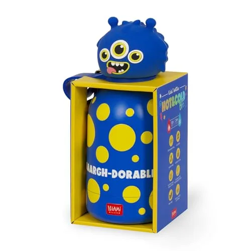 Legami ▫️ Garrafa de água para crianças Hot&Cold BFF, Monster, com dupla camada de aço inoxidável 18/8 e fecho hermético, mantém a bebida quente durante 12 horas e fria durante 24 horas, capacidade de 310 ml 5