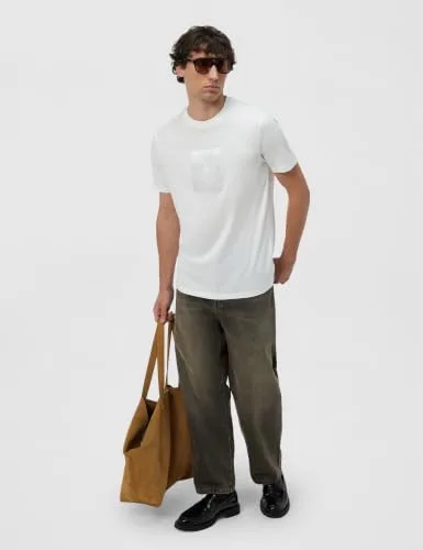Armani Exchange ▫️ Camiseta masculina One Block Up, com logótipo em borracha e cetim (pacote de 1) 6