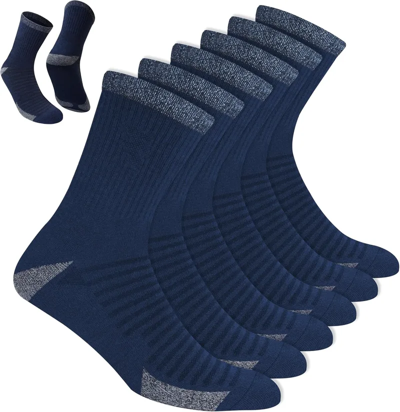BLITZSOX ▫️ Meias desportivas para homem, para correr, almofadadas, respiráveis, de algodão, meias curtas, embalagem de 6 pares