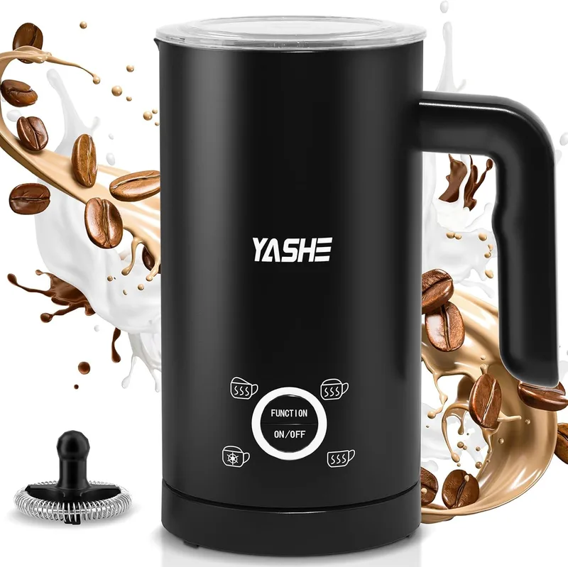 YASHE ▫️ 4 em 1 Espumador e Aquecedor Elétrico de Leite 500 W, 300 ml para Espuma Quente/Fria, Ideal para Café, Cappuccino, Latte, Macchiato, Silencioso, Revestimento Antiaderente, Fácil de limpar