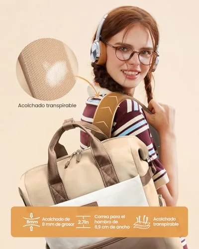 LOVEVOOK ▫️ Mochila para mulher, 15,6 polegadas, mochilas para portátil 5