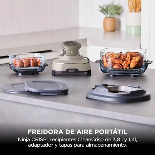 Ninja ▫️ CRISPi, Fritadeira de Ar Quente Portátil, 3,8 L, Pedra Dourada, FN101EUSTGD 4
