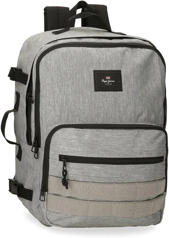 Pepe Jeans ▫️ Mochila de cabine Aris Evergreen, cinzenta, 31 x 44 x 20 cm | para portátil de 15,6"