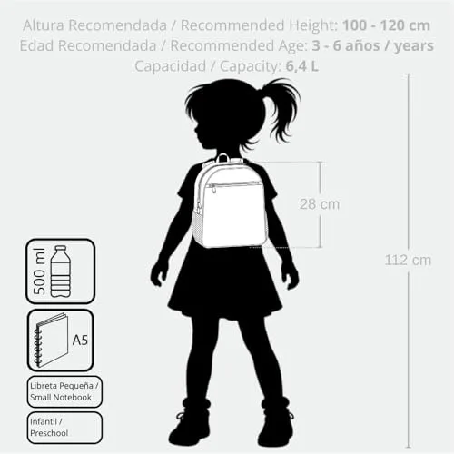 Disney ▫️ Mochila escolar infantil Joumma Aloha Stitch, fabricada em poliéster, com alças largas e ajustáveis que se adaptam ao corpo e um bolso frontal. 5