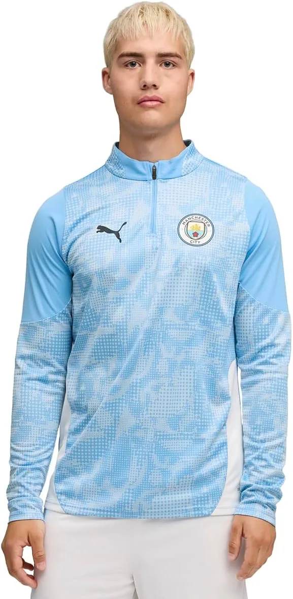 PUMA ▫️ Camisola de treino de manga comprida com 1/4 de fecho para homem Manchester City FC 25/26