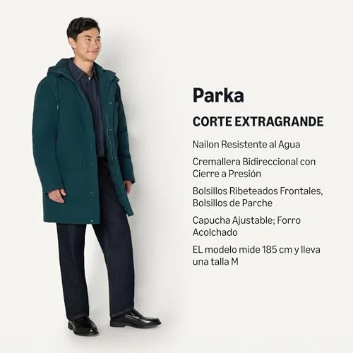 Amazon Essentials ▫️ Casaco Parka Moderno de Corte Oversize com Capuz para Homem 2
