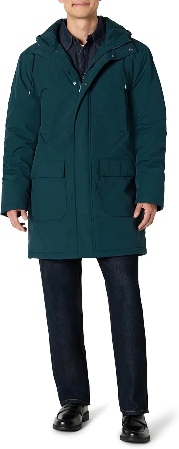 Amazon Essentials ▫️ Casaco Parka Moderno de Corte Oversize com Capuz para Homem