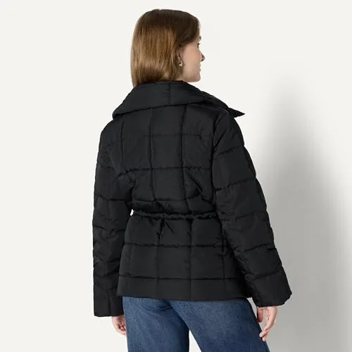 Amazon Essentials ▫️ Casaco acolchoado para mulher, de corte quadrado e tamanho extragrande, com cintura ajustável 3