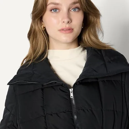 Amazon Essentials ▫️ Casaco acolchoado para mulher, de corte quadrado e tamanho extragrande, com cintura ajustável 4