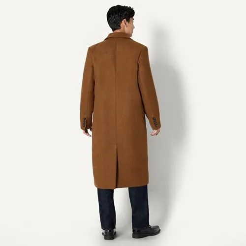 Amazon Essentials ▫️ Casaco comprido para homem em mistura de lã, com fecho duplo e corte largo 3