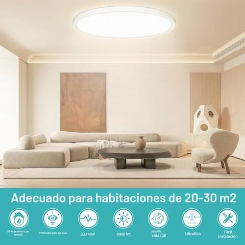 Swoieltr ▫️ Luminária de teto LED, Ø50 cm, 48 W, 4800 lm, 4000 K 3