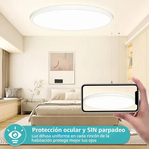 Swoieltr ▫️ Luminária de teto LED, Ø50 cm, 48 W, 4800 lm, 4000 K 5